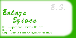 balazs szives business card